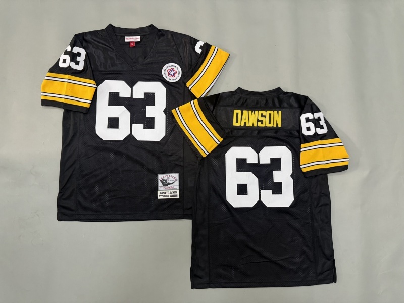 Men 2025 Pittsburgh Steelers #63 Dawson black Throwback Limited NFL Jersey style 003